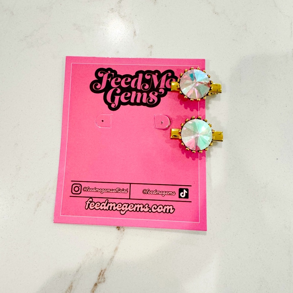 Feed Me Gems Hair Candy Skittles (set of 2) - AB Crystal